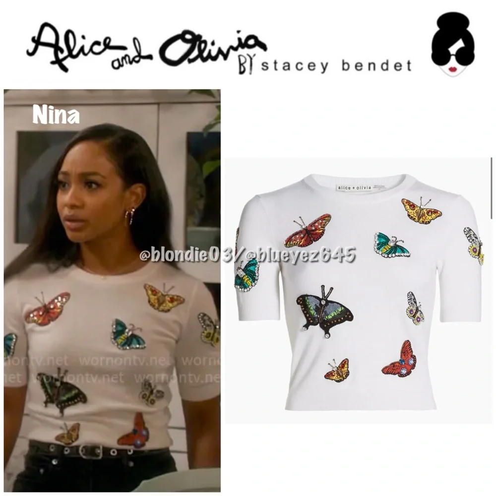 Alice + Olivia Ciara Wool Butterfly Sweater S - Picture 1 of 6